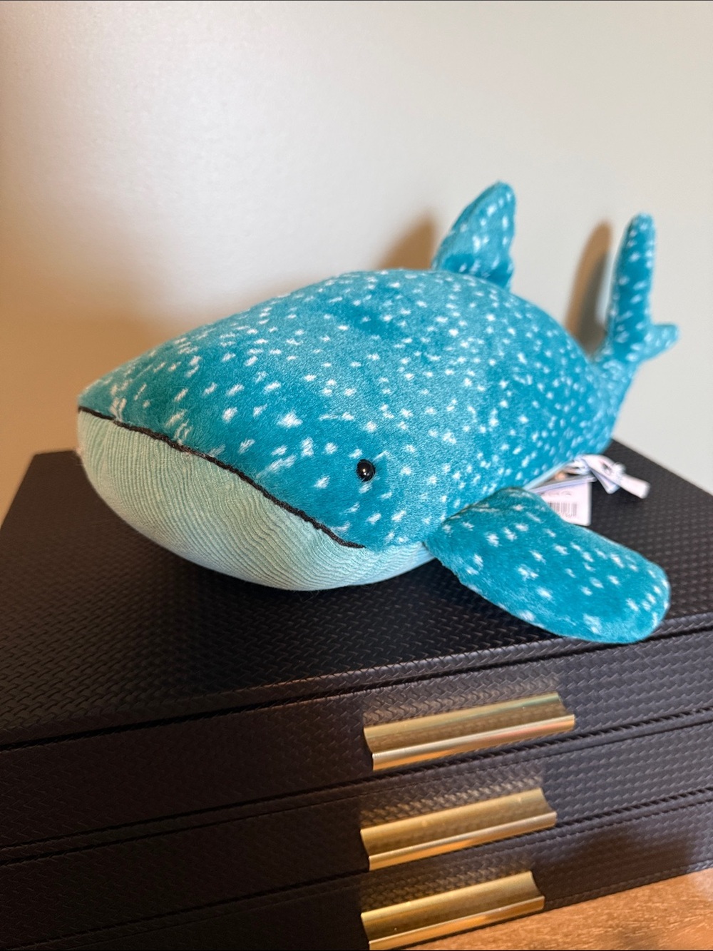 Jellycat Teal Speckled Whale Plush Pillow